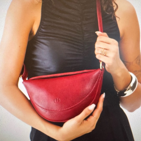 Red Leather Crossbody Bag - Picture 3 of 6